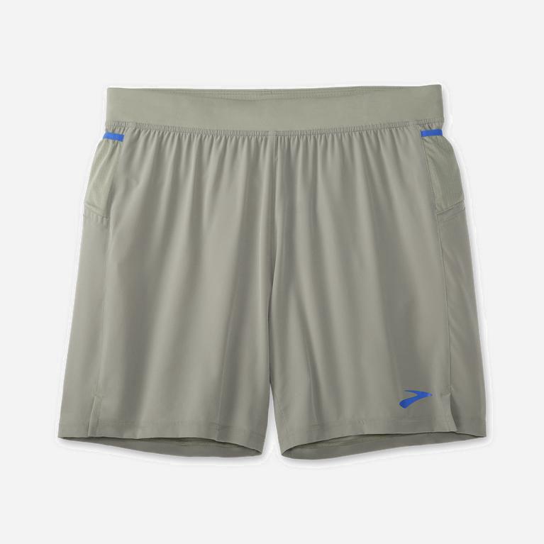 Brooks Men's Sherpa 7 2-In-1 Running Shorts Singapore - Shadow/Bluetiful/LightGrey (30517-RHCL)